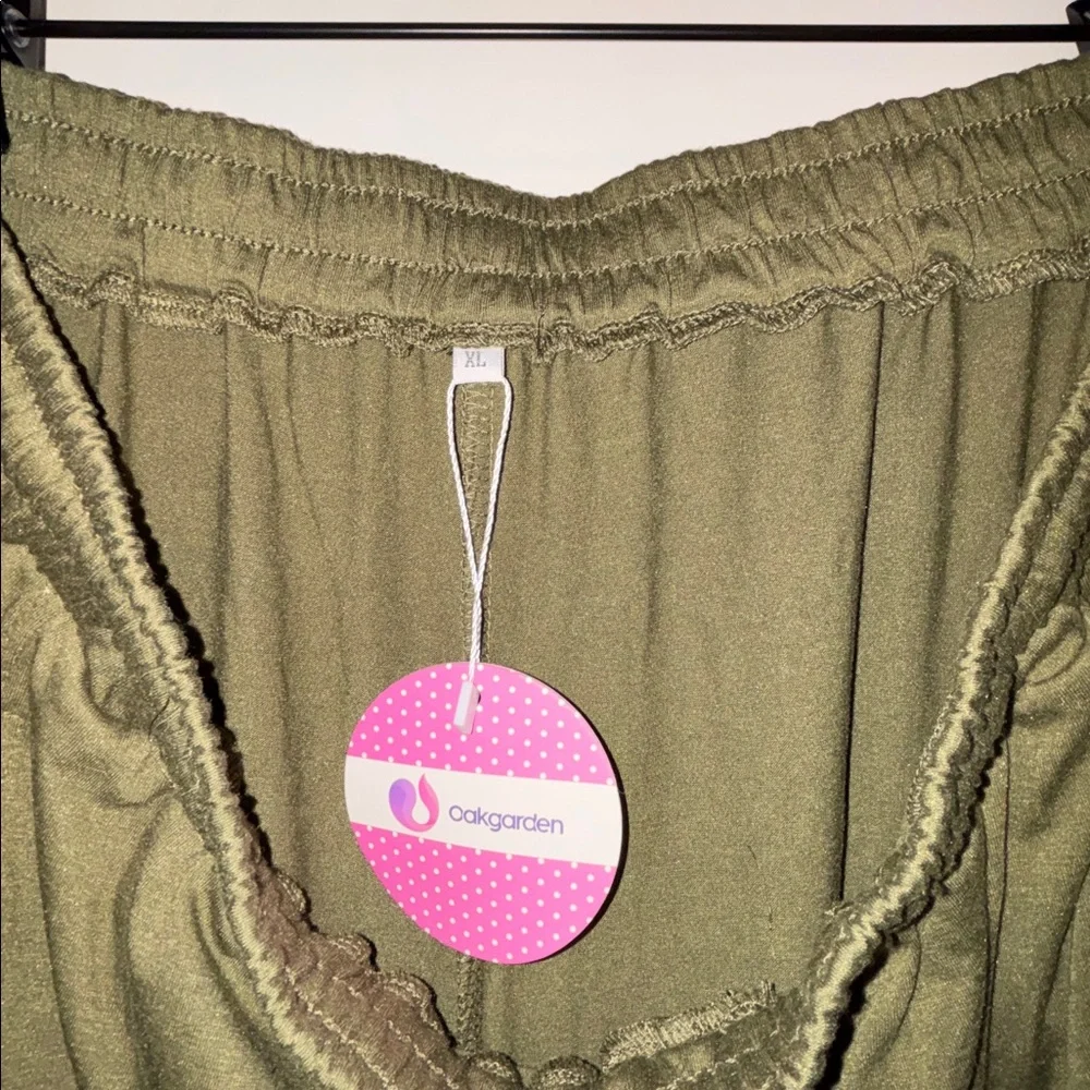 Wide Leg Olive Green Yoga Lounge Pants